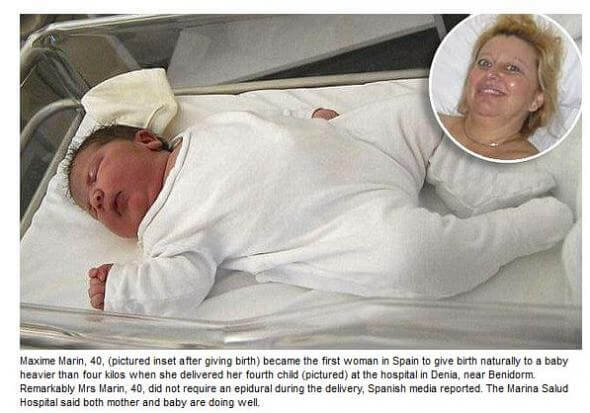 Γέννησε μωρό 6 κιλών με φυσιολογικό τοκετό