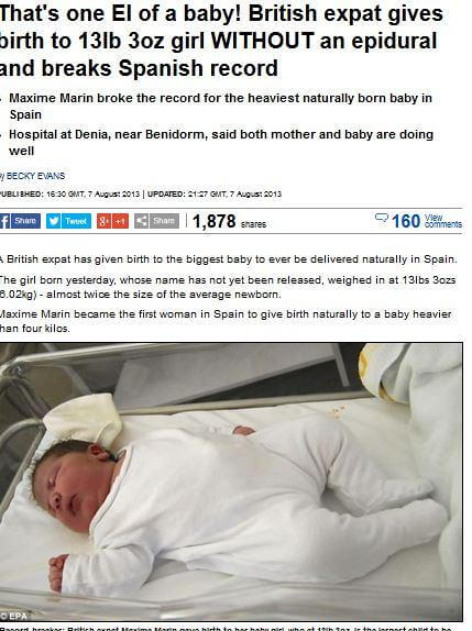 Γέννησε μωρό 6 κιλών με φυσιολογικό τοκετό