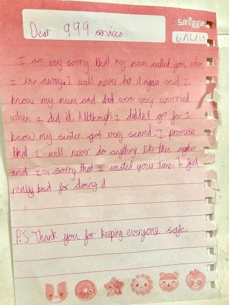Το απίστευτο γράμμα μίας 8χρονης, που το έσκασε από το σπίτι της, στην αστυνομία!