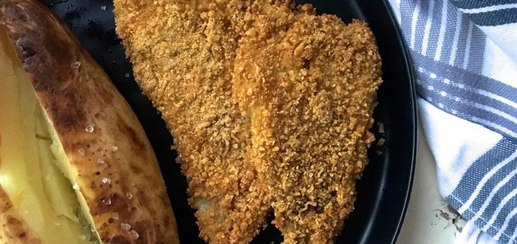 25η Μαρτίου: Πεντανόστιμος ψητός μπακαλιάρος παναρισμένος με corn flakes