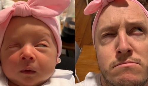 Πατέρας μιμείται τις εκφράσεις της νεογέννητης κόρης του και το Internet γελάει μέχρι δακρύων! (φωτο & video)