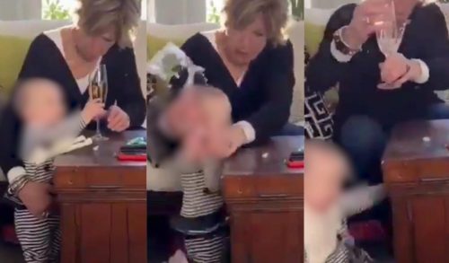 Viral: Διχάζει το βίντεο που δείχνει γυναίκα να αφήνει μωρό να πέσει για να πιάσει ένα ποτήρι με κρασί (video)